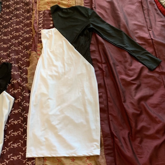 Women’s one shoulder black and white dress - Picture 5 of 5